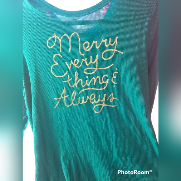 Ugly Christmas sweater long sleeve thermal top - Picture 1 of 2